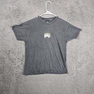 No Fear Graphic T-Shirt Youth Large Black Skull Crossbones Flames Y2K Skate Tee